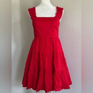 Aqua Juniors’ Sleeveless Red Ruffle Dress